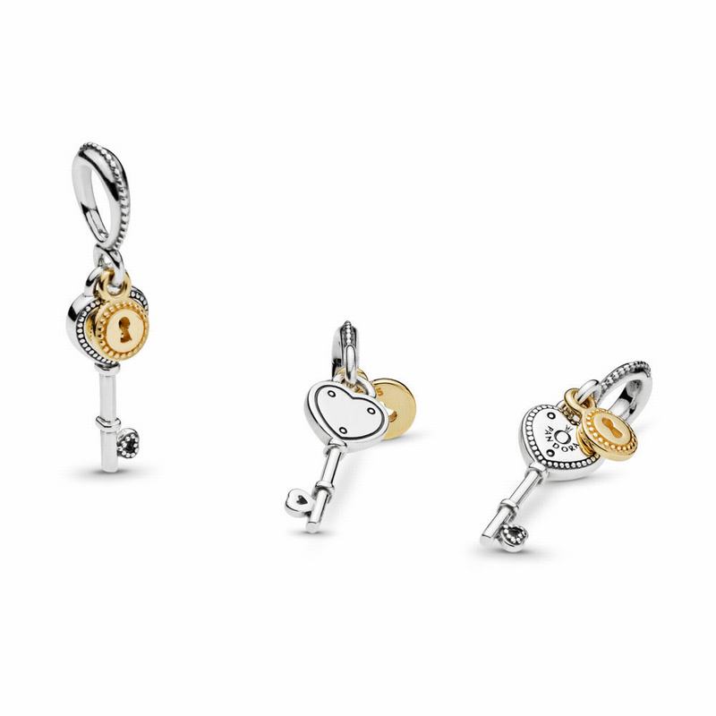 Pandora Key To My Heart Dangle Charm Europe - Two Tone - 568310TWH